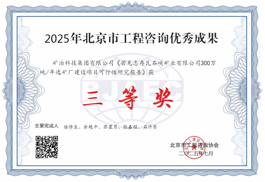 若羌志存瓦石峡矿业有限公司300万吨年选矿厂建设项目可行性研究报告.jpg